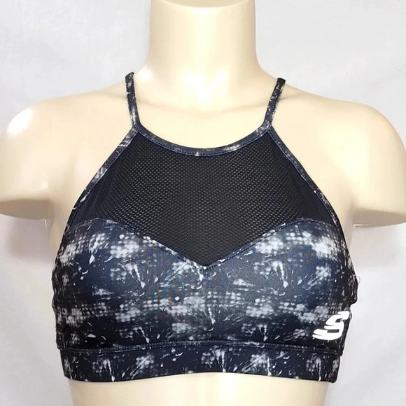 Skechers Other - Sketchers Sport Illusion Wire Free Sports Bra SMALL Abstract Gray NWT New with T